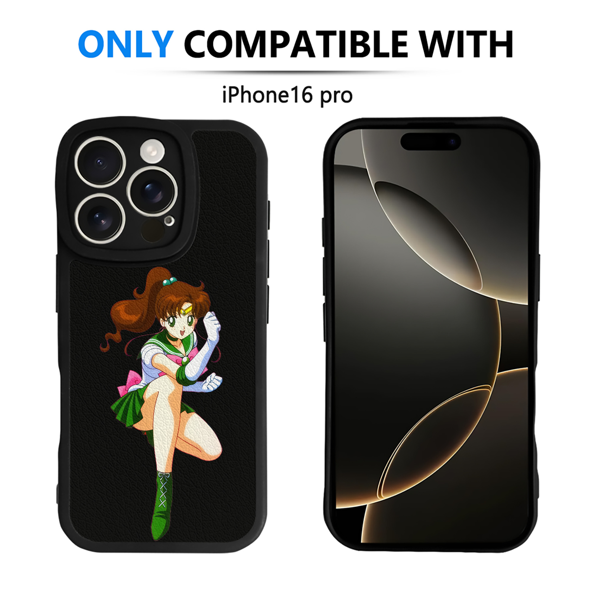 （画像用） 美少女戦士セーラームーン 木野 まこと きの まこと Sailor Moon Kino Makoto （セーラージュピター；Sailor Jupiter） 【iPhone 16シリーズ対応】シリコンスマホケース（レザー調） 材質：シリコン